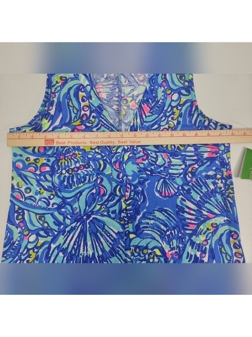 NEW Lilly Pulitzer Amina Dress Brilliant Blue Ceviche Reduced Sleeveless Pima S - Picture 8 of 11